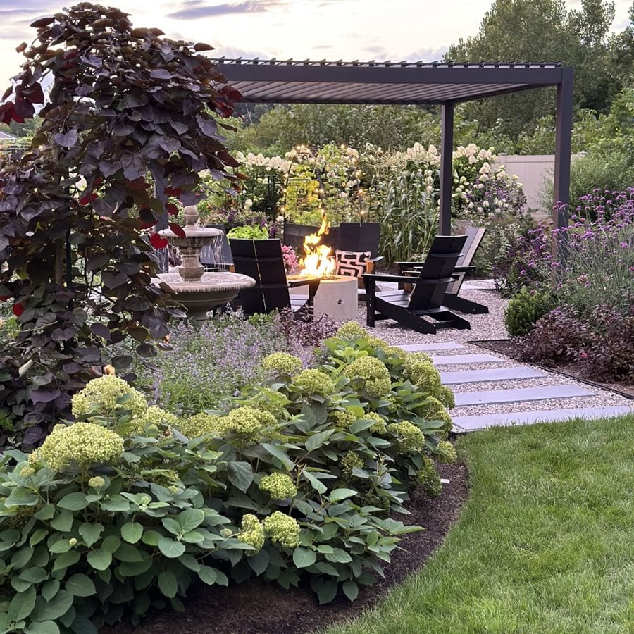 Covered Patio With Fire Pit
"Dream Team's" Portland Garden
Garden Design
Calimesa, CA