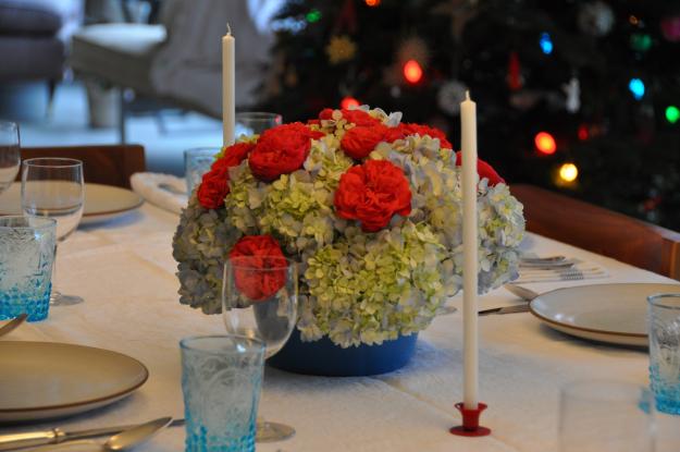 hydrangeas and roses