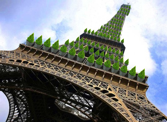 eiffel tower with trees eiffel tower with trees