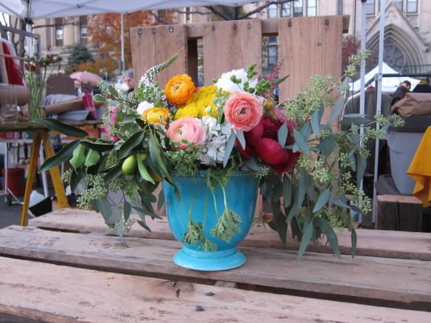 Kat Flower arrangement at the Brooklyn Flea