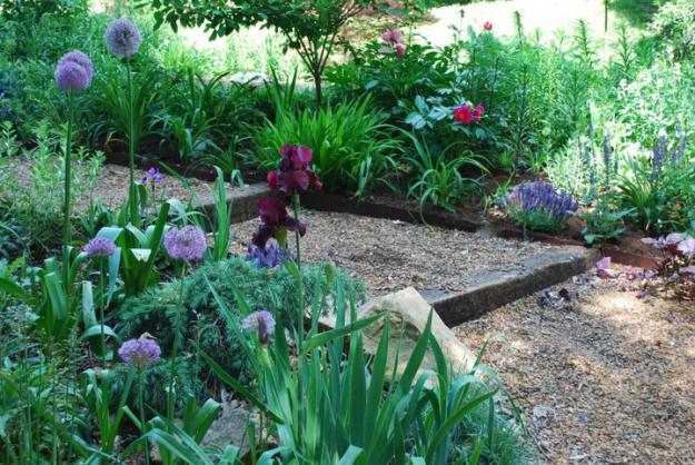 peonies, irises, alliums