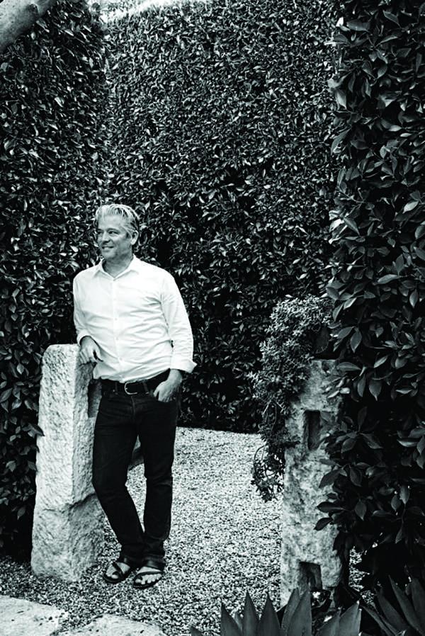 Scott Shrader in his garden