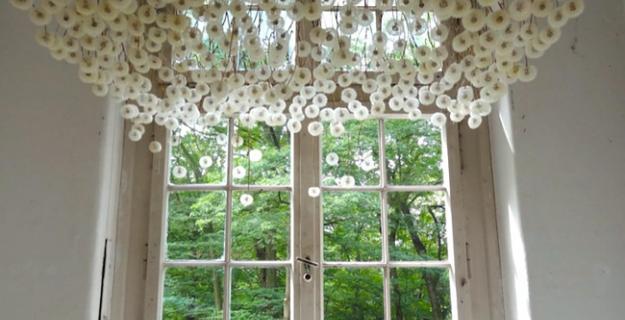 Art & Botany: 2,000 Dandelions Suspended from a Ceiling