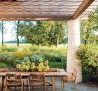 The dining terrace at the Ross home in Pennsylvania.