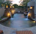 Swimming Pool With Fire Bowls