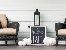Black & White Fall Porch, Fall Sign, Lantern
Shutterstock.com
New York, NY