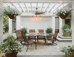 White Patio With Hanging Baskets, Patio Dining Area
Proven Winners
Sycamore, IL