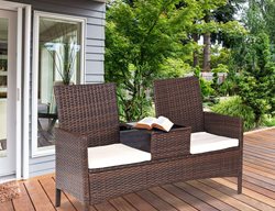 Wicker Loveseat, Outdoor Furniture, Outdoor Loveseat
Tangkula
