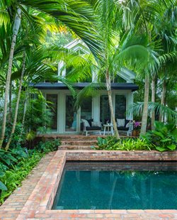 Garden & Landscape Design, Ideas and Tips | Garden Design Brick Tropical Pool Garden Design Calimesa, CA Garden & Landscape Design, Ideas and Tips | Garden Design Brick Tropical Pool Garden Design Calimesa, CA