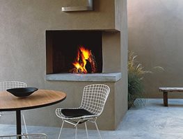 Open-Corner Fireplace  "Dream Team's" Portland Garden  Trey Jordan Architecture  Santa Fe, NM