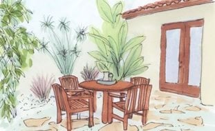 Patio Drawing, Patio Sketch
Ornamental Grasses in Pots
Garden Design
Calimesa, CA