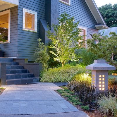 Front Entry With Stairs, Blue House With Stairs
"Dream Team's" Portland Garden
Garden Design
Calimesa, CA