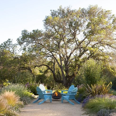 Chairs And Fire Pit, Rustic Setting, Blue Chairs, Fire Pit
Garden Design
Calimesa, CA