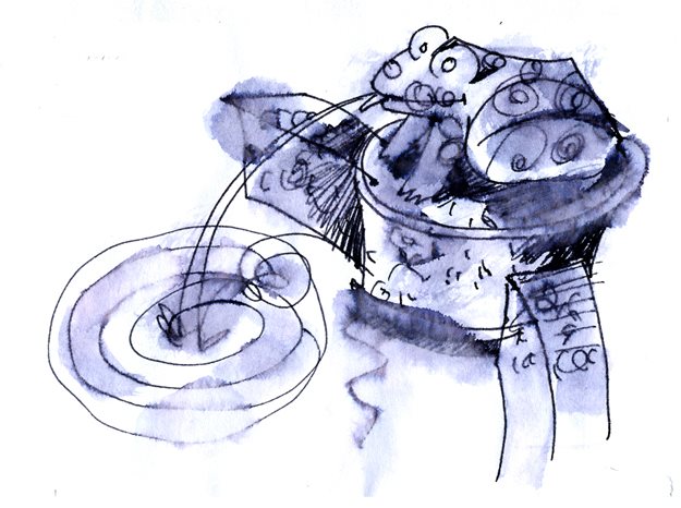 Frog Fountain Drawing
Garden Design
Calimesa, CA