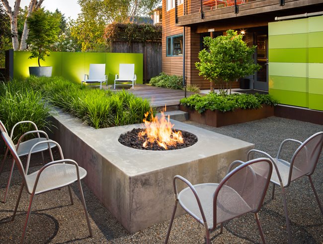 small garden fire pit modern garden scot eckley inc_12184