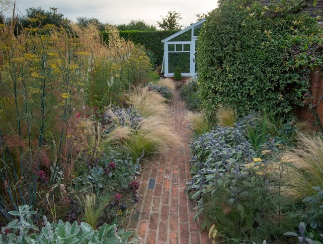  Red Brick Path, Foliage Daniel Shea Contemporary Garden Design Norfolk, UK