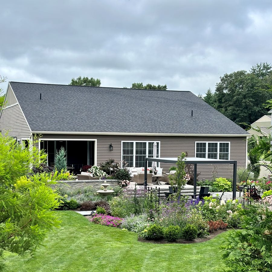 House And Covered Patio
"Dream Team's" Portland Garden
Garden Design
Calimesa, CA